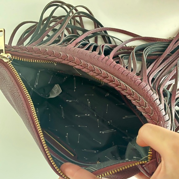 Maroon Fringe Crossbody Purse - Picture 2 of 4